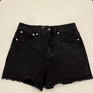 Worn once! black *Madewell* high rise jean shorts - size 25
